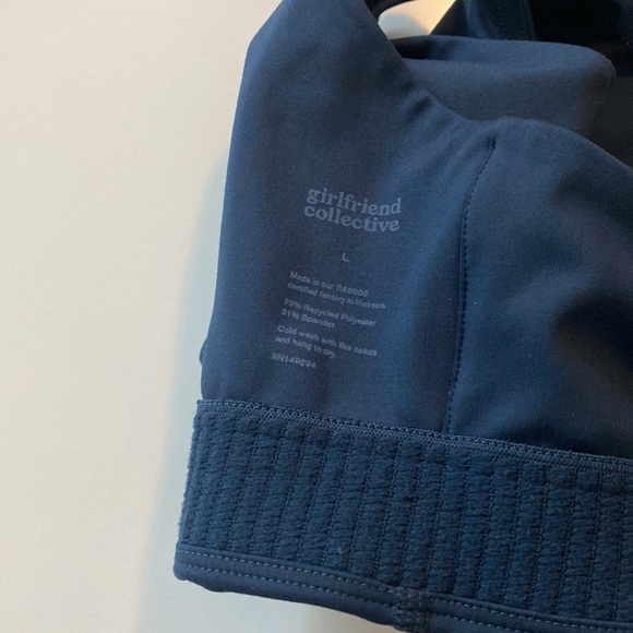 Girlfriend Collective Monroe Bra Indigo - Picture 4 of 5